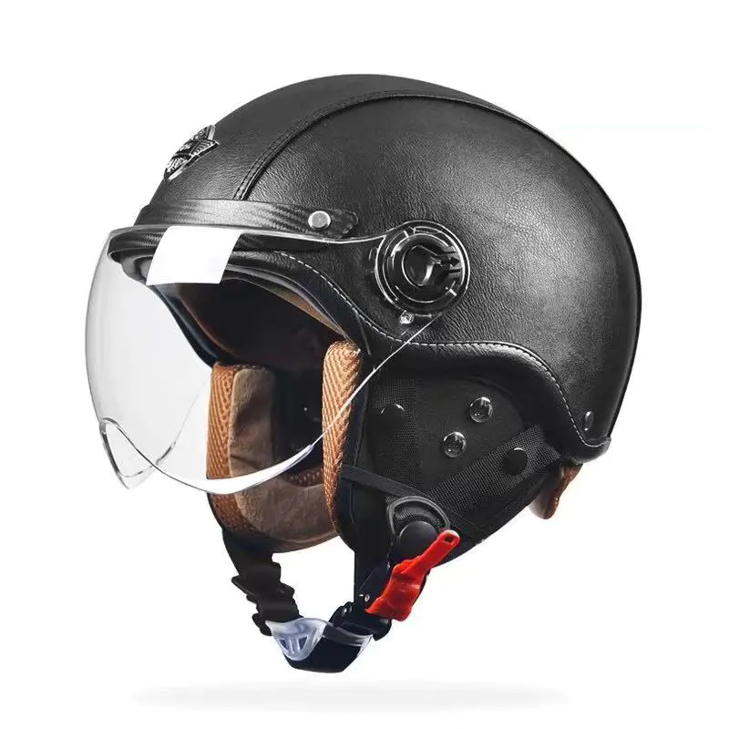 FG02 Clogad Gluaisrothar Retro Leath-Aghaidh Deimhnithe Sábháilteachta Clogad Motocross ABS